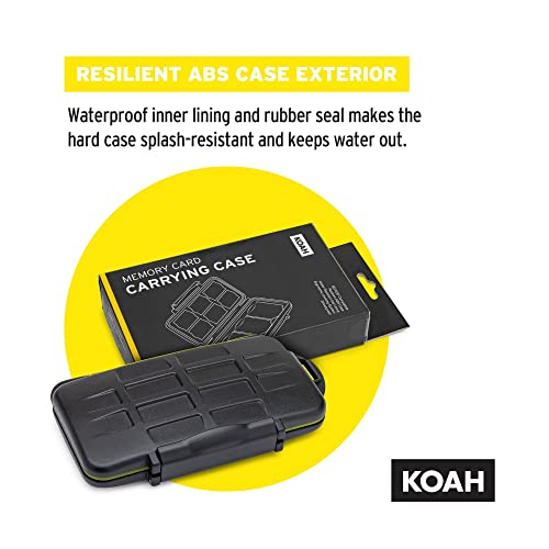 Koah Pro - Funda de almacenamiento de memoria resistente para hasta 3 tarjetas XQD/CFExpress y 6 tarjetas SD