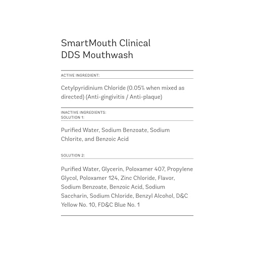 SmartMouth Clinical DDS Oral Rinse for the Treatment of Bad Breath and Protection From Gingivitis and Gum Disease, 16 ounce, 3 pack