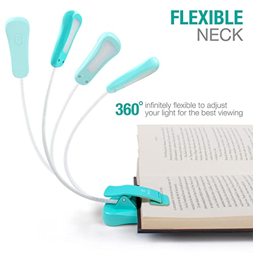 Luz recargable de 7 LED para lectura en cama, 3000 – 6000 K, regulable, 9 niveles de brillo, hasta 60 horas de iluminación. Perfecto para librerías, niños y viajes.