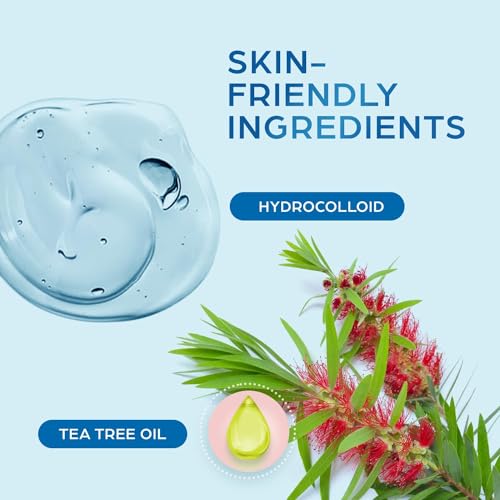 KEYCONCEPTS Parches de espinillas, parches de acné hidrocoloide con aceite de árbol de té, parches de espinillas para cara, parches de espinillas y calcomanías de espinillas, puntos de acné hidrocoloide para curar el acné con parches de picazón