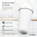 Re-Play Made in USA 10 oz tazas sin derrames para bebés, niños pequeños y niños | Hecho de jarras de leche recicladas ecológicas | Libre de BPA | Apto para lavavajillas | (3 unidades)