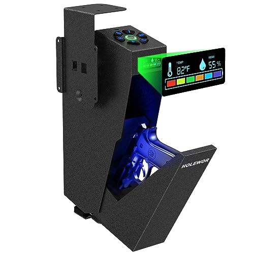 HOLEWOR - Pistola biométrica segura para pistolas, pistola, segura para pistola con huella digital, 3 maneras de acceso rápido, seguro para mesita de noche, computadora, vehículo