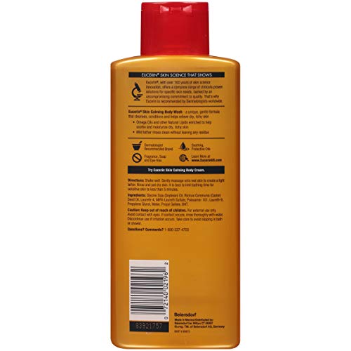 Eucerin Skin Calming Body Wash Mujeres 250ml gel para el cabello, 16.9 Fl. Oz (Pack of 1)