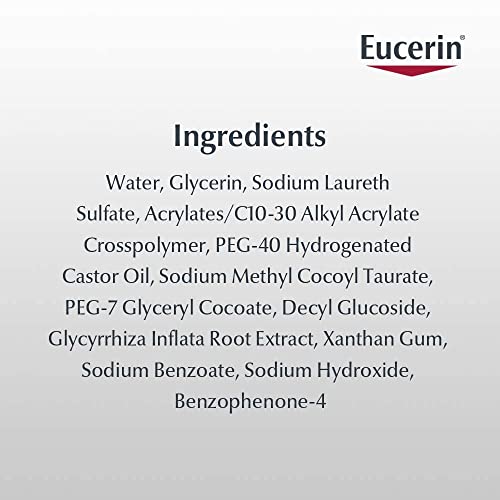 Eucerin Limpiador facial relajante para alivio del enrojecimiento, 6.8 onzas