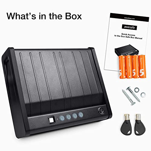 awesafe - Caja fuerte para pistola con identificación de huellas dactilares y bloqueo biométrico con capacidad de pistola