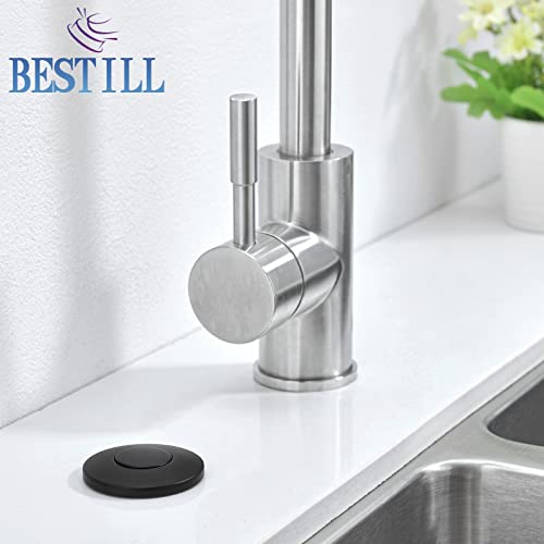 BESTILL Kit de interruptor de aire para eliminación de basura, botón de acero inoxidable, interruptor de encendido/apagado superior del fregadero para triturador de residuos de alimentos