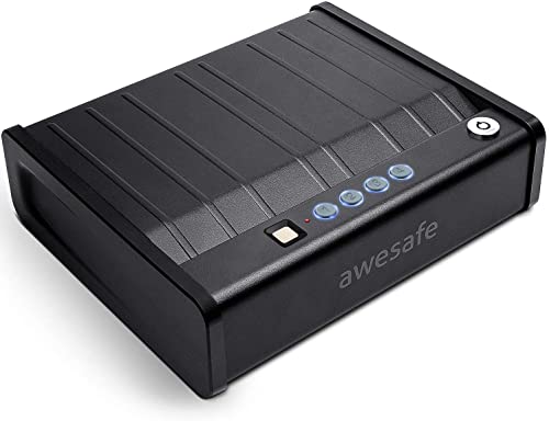 awesafe - Caja fuerte para pistola con identificación de huellas dactilares y bloqueo biométrico con capacidad de pistola