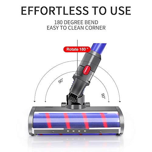 E.LUO cepillo para polvo de rodillo suave para cabeza de piso compatible con Dyson V7 V8 V10 V11 piezas de aspiradoras giratorias