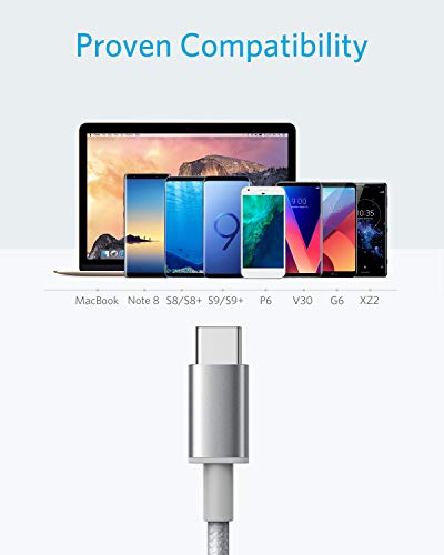 Anker Premium Nylon USB-C to USB-A Cable, for Samsung Galaxy S9/S8/Note 8, LG V20/G5/G6, and More