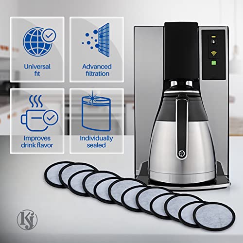 Mr. Coffee Water Filters - Universal Fit Mr Coffee Filters- Replacement Charcoal Water Filter Discs for Mr Coffee Coffee Brewers - Better Than OEM! by K&J Charcoal Filters