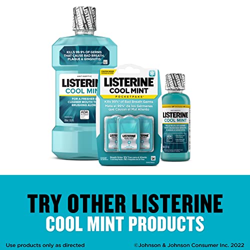 Listerine Cool Mint Pocketpaks Breath Strips, 24-Strip Pack, 3 Pack