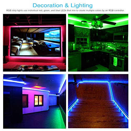 Daybetter Tira de luces LED de control remoto de 5050 RGB flexible que cambia de color