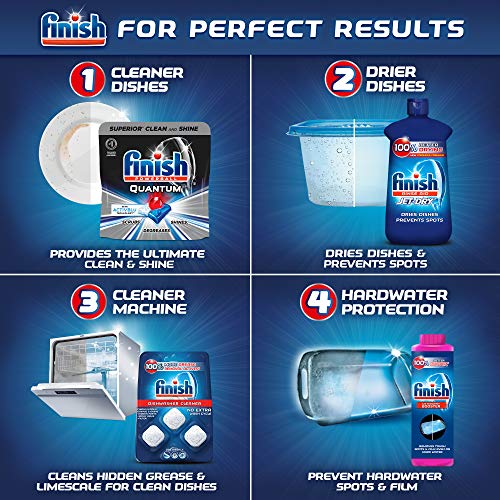 Finish Quantum Max Powerball, pastillas detergentes para lavaplatos, Ultimate Clean & Shine