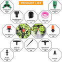 Kit de riego de jardín, sistema de riego automático de planta de 30 m, kit de tubos de riego micro DIY para tubos de riego, manguera de distribución en blanco, boquillas atomizadoras para invernadero, lecho de flores, patio, césped