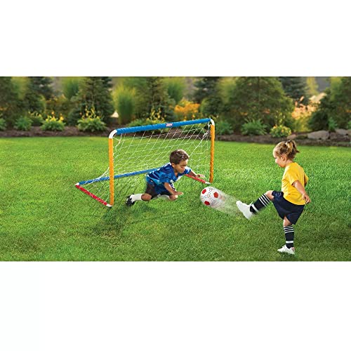 MGA Entertainment Little Tikes Easy Score Soccer Set Game Outdoor Toys for Backyard Fun Summer Play - Goal with Net, Soccer Ball, and Pump Included