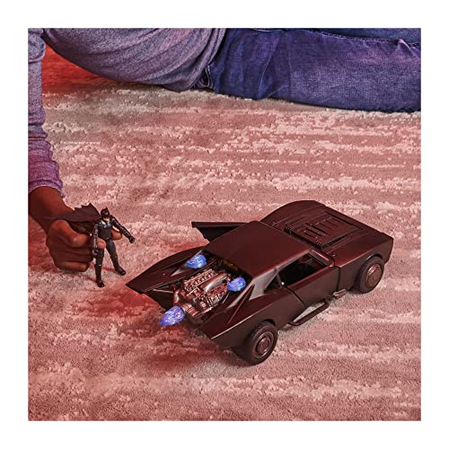 DC Comics, Batman Batmobile with 4” Batman Figure, Lights and Sounds, The Batman Movie Collectible, Kids Toys for Boys and Girls Ages 4 and up