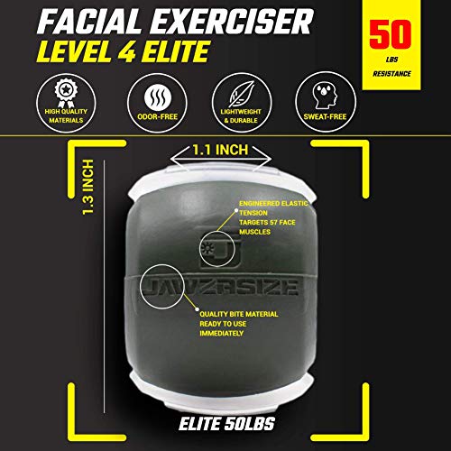 Jawzrsize Tonificador Facial, Aparato ejercitador de mandíbula y Equipo tonificador de Cuello (Niveles de múltiples resistencias Disponibles)