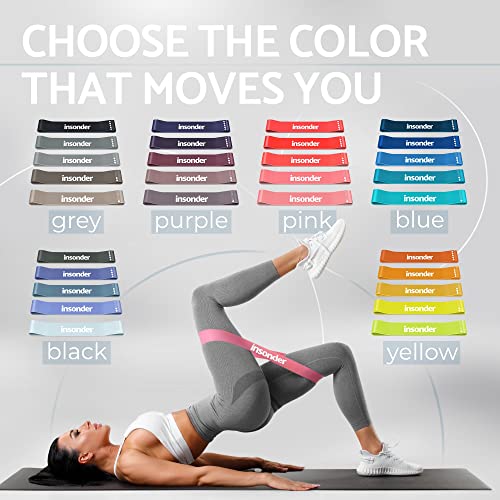 Juego de bandas de resistencia para ejercicio, bandas elásticas para entrenamiento, bandas ligeras de bucle medio y pesado, para piernas, glúteos, yoga, crossfit, fitness, terapia física, equipo de entrenamiento para el hogar, para mujeres y hombres