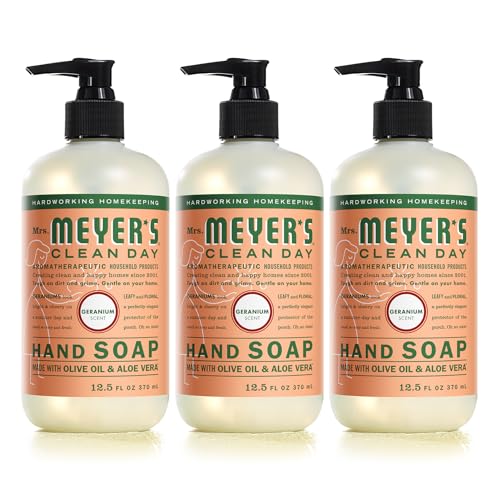 Mrs. Meyer’s Clean Day Liquid Hand Soap, Geranium Scent, 12.5 fl oz (Pack of 3)