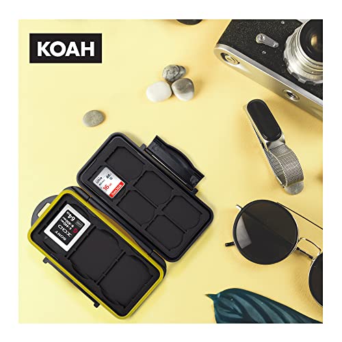 Koah Pro - Funda de almacenamiento de memoria resistente para hasta 3 tarjetas XQD/CFExpress y 6 tarjetas SD
