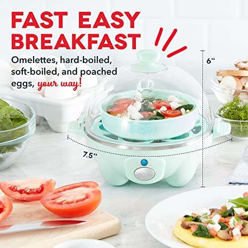 Dash Rapid - Huevera eléctrica Olla eléctrica para huevos duros, huevos escalfados, huevos revueltos u omelettes, con función de apagado automático, capacidad para 6 huevos
