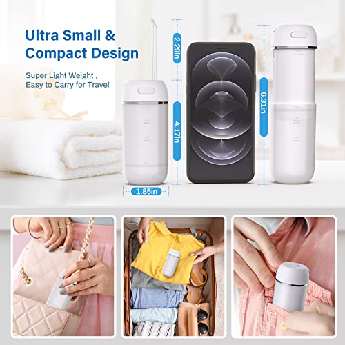 Water Flosser Cordless for Teeth, PONYFREE Mini Portable Oral Irrigator with 9 Pressure Modes, Water Teeth Cleaner Pick, Unique Pressure Stabilization Technology