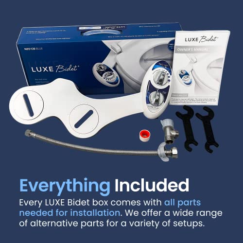 Luxe Bidet Neo 120 (Elite Series) - Boquilla autolimpiante - Accesorio mecánico no eléctrico para inodoro de bidé con válvulas de grifo fuertes y mangueras de metal