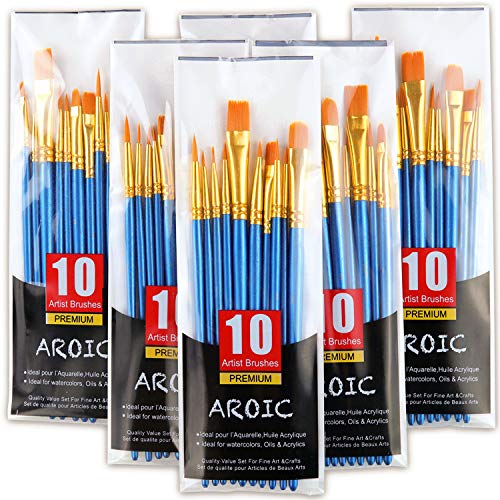 AROIC - Juego de pinceles de pelo de nailon