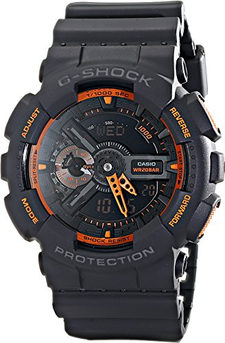 Casio GA-110TS-1A4 G-Shock Reloj Analógico-Digital con Correa de Resina para Hombre, Color Gris/Anaranjado, Tala Única