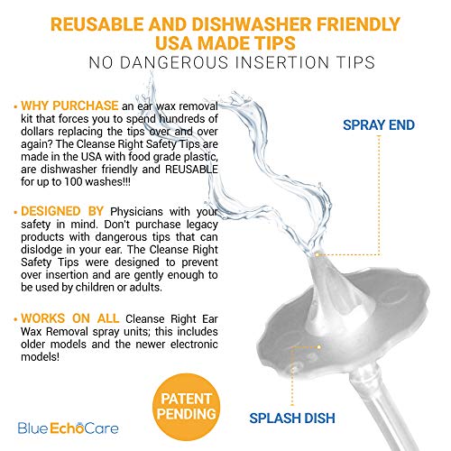 Cleanse Right Ear Wax Removal Kit- 20 Disposable Tips! with Wash Basin and Syringe - Safe, Easy to Use - Cleaner Tool to Remove Ear Blockage - Irrigation Device for Adults and Kids