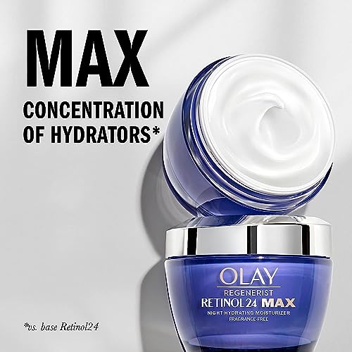 Olay Regenerist Retinol 24 Max Moisturizer, Retinol 24 Max Night Face Cream, 1.7 Oz + Whip Face Moisturizer Travel/Trial Size Gift Set