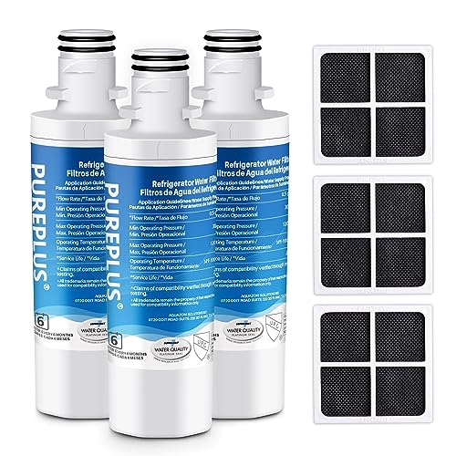 PUREPLUS ADQ747935 - Repuesto para LG LT1000P LT1000 Kenmore Elite 9980 LT1000PC, MDJ64844601 ADQ74793501, LMXS28626S, LFXS26973S, LT120F Filtro de agua y aire para nevera, ModelModelModelModelModelModelModelModel4700AC