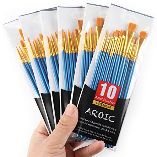 AROIC - Juego de pinceles de pelo de nailon
