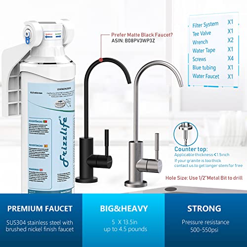 Frizzlife Sistema de acondicionador de agua para debajo del fregadero