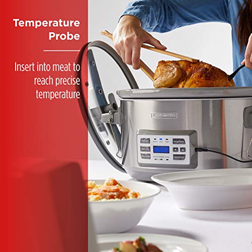 BLACK+DECKER SCD7007SSD, SCD7007SSD, sonda de temperatura, Sous-Vide, tapa de bloqueo, rejilla extraíble de gres
