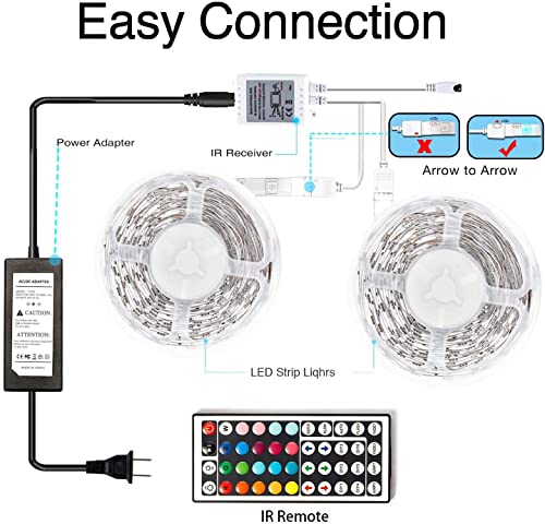 Daybetter Tira de luces LED de control remoto de 5050 RGB flexible que cambia de color