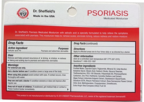 Dr. Sheffield's Psoriasis Crema hidratante medicada para la piel, 4 onzas, paquete de 4