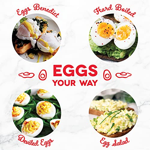 Dash Rapid - Huevera eléctrica Olla eléctrica para huevos duros, huevos escalfados, huevos revueltos u omelettes, con función de apagado automático, capacidad para 6 huevos