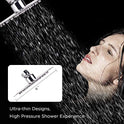Sooreally - Cabezal de ducha de lluvia de alta presión, cabezal de ducha de acero inoxidable de 6 pulgadas, aspecto espejo, fácil instalación, ángulo de pulverización giratorio, experiencia de ducha voluptuosa, acabado cromado