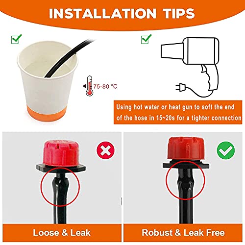 Kit de riego de jardín, sistema de riego automático de planta de 30 m, kit de tubos de riego micro DIY para tubos de riego, manguera de distribución en blanco, boquillas atomizadoras para invernadero, lecho de flores, patio, césped