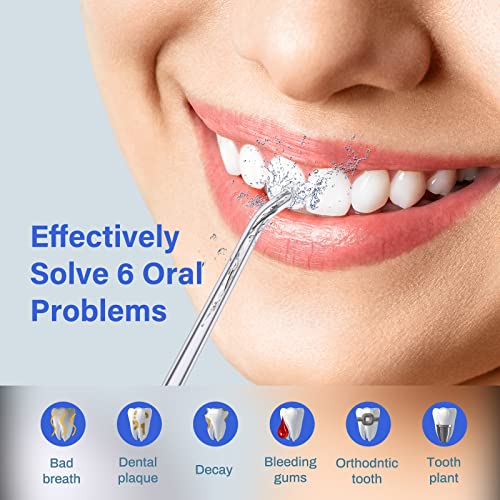 Water Flosser Cordless for Teeth, PONYFREE Mini Portable Oral Irrigator with 9 Pressure Modes, Water Teeth Cleaner Pick, Unique Pressure Stabilization Technology