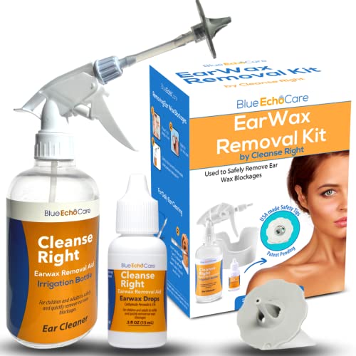 Cleanse Right Ear Wax Removal Kit- 20 Disposable Tips! with Wash Basin and Syringe - Safe, Easy to Use - Cleaner Tool to Remove Ear Blockage - Irrigation Device for Adults and Kids