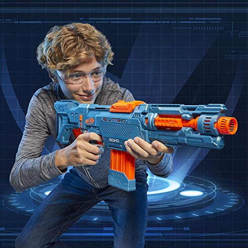 Nerf - Elite 2.0 Echo CS-10 Lanzador, 24 Dardos Oficiales, Clip de 10 Dardos, Reserva extraíble y extensión de cañón, 5 rieles tácticos