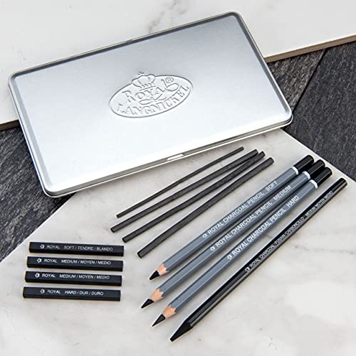 Royal & Langnickel RSET-ART2503 - Set de dibujo de carbón de lata pequeña