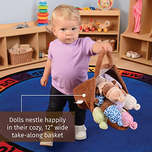 Creative Minds - Juego de 6 Piezas de canastas sensoriales de Peluche multicultural para Todas Las Edades