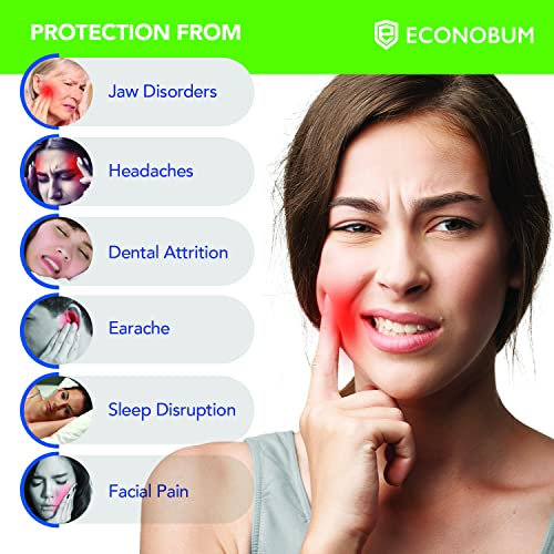Visismile Protector bucal para moler dientes, protector nocturno dental profesional para moler dientes, detiene el bruxismo y elimina los dientes, 2 tamaños, paquete de 4 con estuche higiénico de alta calidad