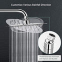 Sooreally - Cabezal de ducha de lluvia de alta presión, cabezal de ducha de acero inoxidable de 6 pulgadas, aspecto espejo, fácil instalación, ángulo de pulverización giratorio, experiencia de ducha voluptuosa, acabado cromado