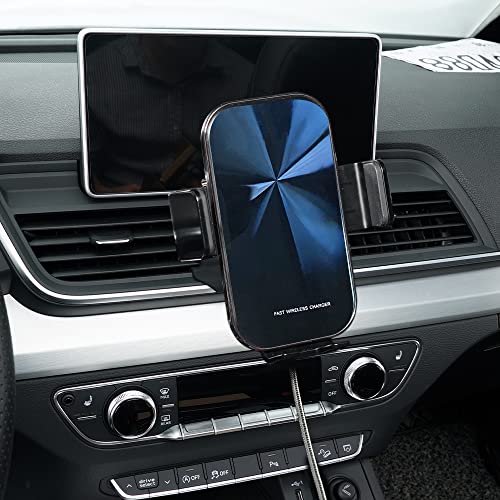 Soporte de teléfono de carga inalámbrica, ventilación de aire retráctil automática eléctrica que sostiene el montaje para Audi Q5 2018 2019, soporte de teléfono de coche para iPhone 8, X, XS para Samsung S9, S10 Smartphone