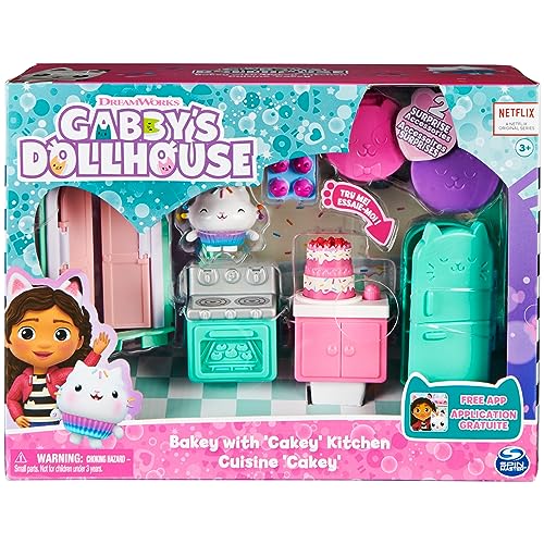 Gabby's Dollhouse - La casa de muñecas de Gabby, cocina para hornear con Pastelillo, figura y 3 Accesorios
