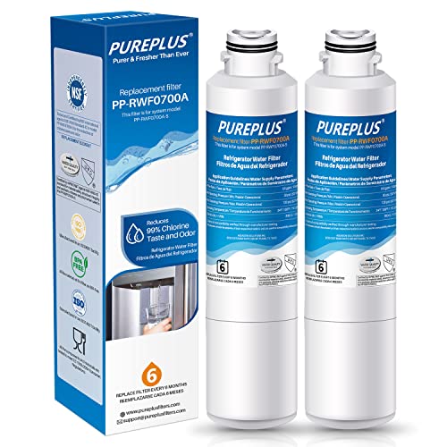 PUREPLUS DA29-00020B Repuesto compatible para Samsung RF28HMEDBSR, RF263BEAESR, HDX FMS-2, HAF-CIN/EXP, RF4287HARS, PL-200, RFG297HDRS, RF28HFEDBSR, DA97-08006A 469101 RWF070000 Filtro de agua para nevera, paquete de 2